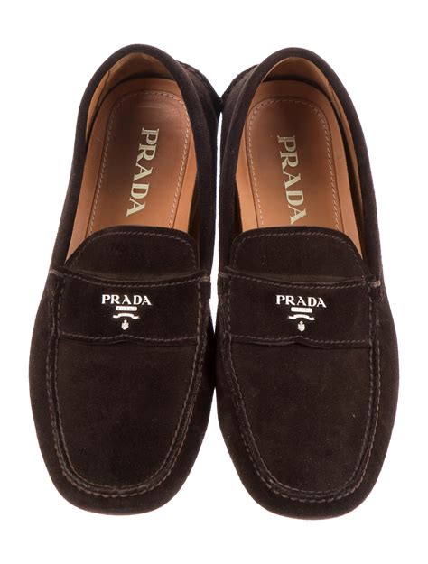 prada suede loafers men's